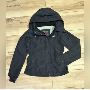 Hollister Women's Black Hooded Jacket
